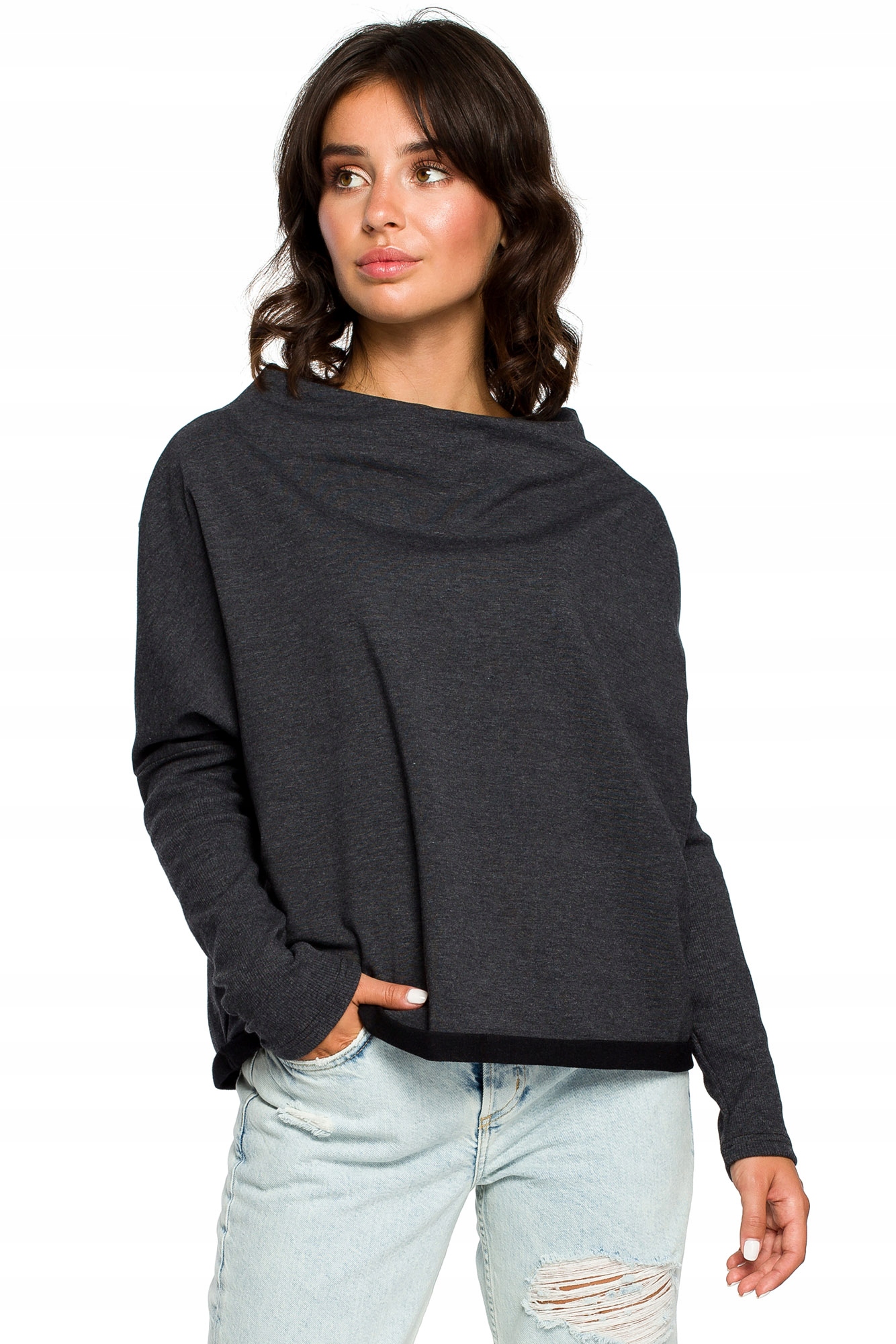 

B094 Bluza Z Dekoltem Z Tyłu [L/XL] Grafit Be