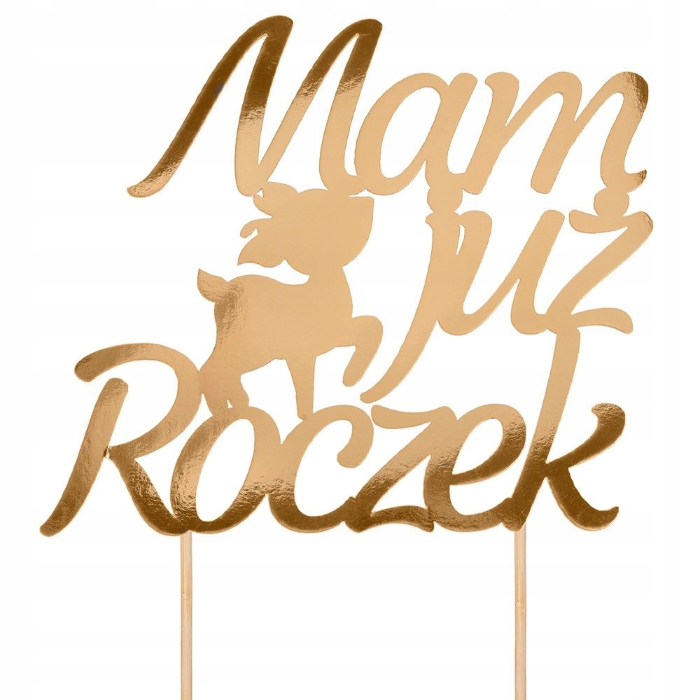 

Topper Mam Już Roczek jelonek Złoty dekoracja Tort