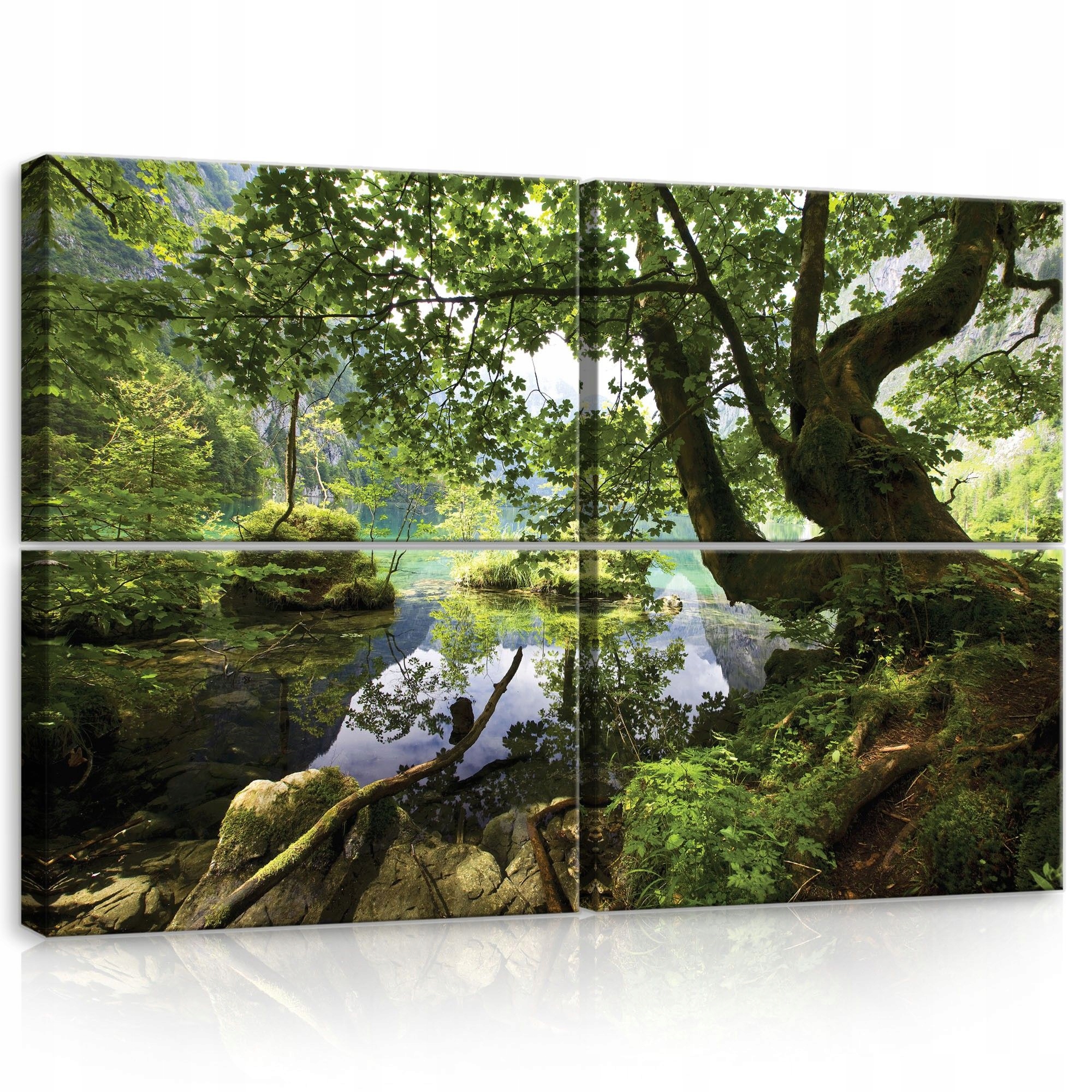 Obraz 120x80 Horské jazero les príroda odraz pokoj harmónia zelená