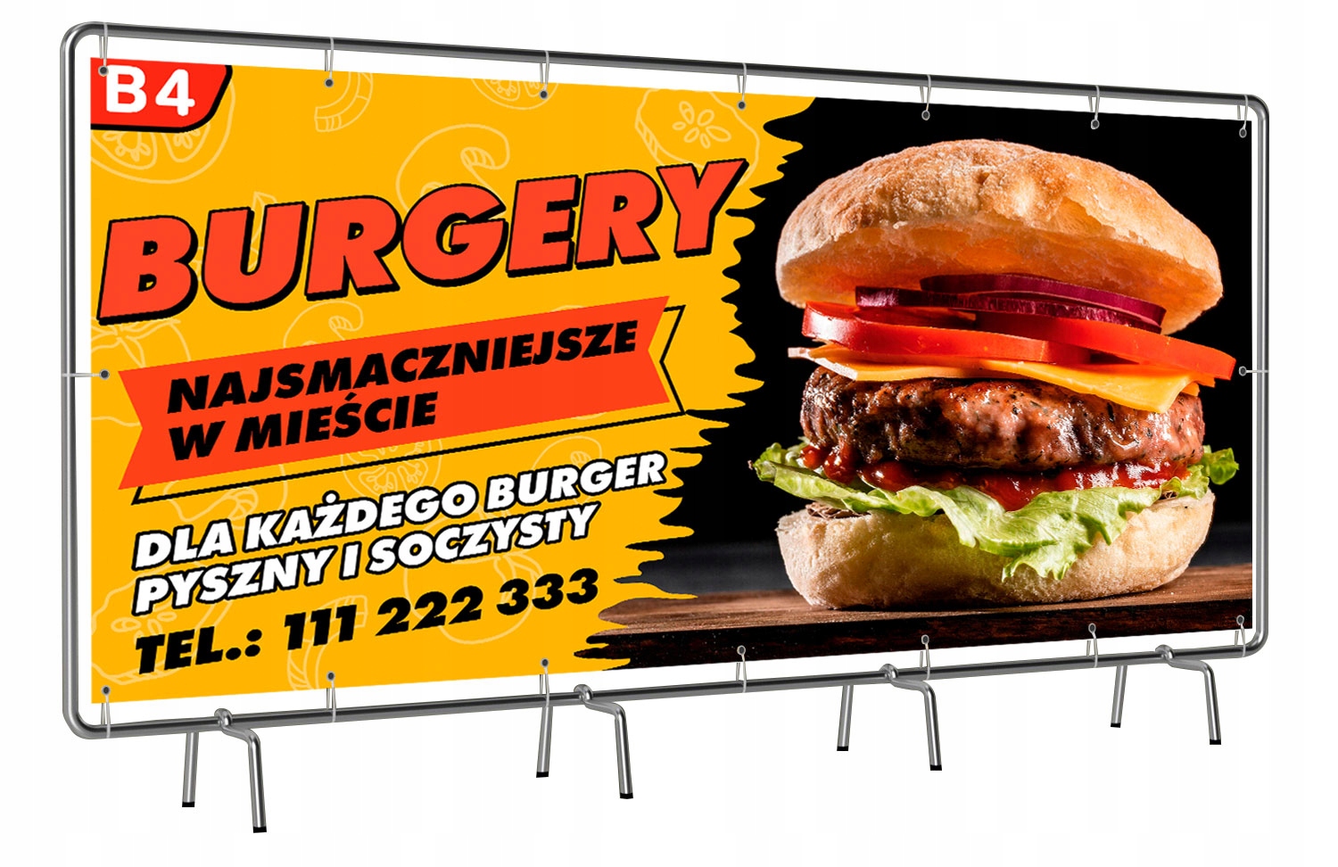 Baner, Banery reklamowy, Reklama 300x100 cm 680gr m2 Oczkowanie co 50 cm