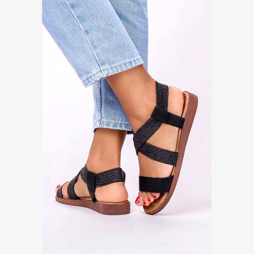 SANDAŁY MODNE PŁASKIE DAMSKIE LEKKIE Z GUMKĄ r 37 Marka Casu