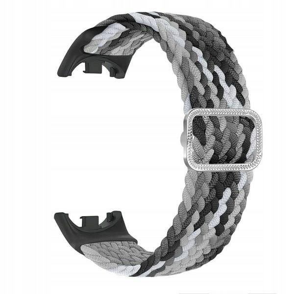Beline pasek Mi Band 10/9/8 Nylon czarno-biały/black-white