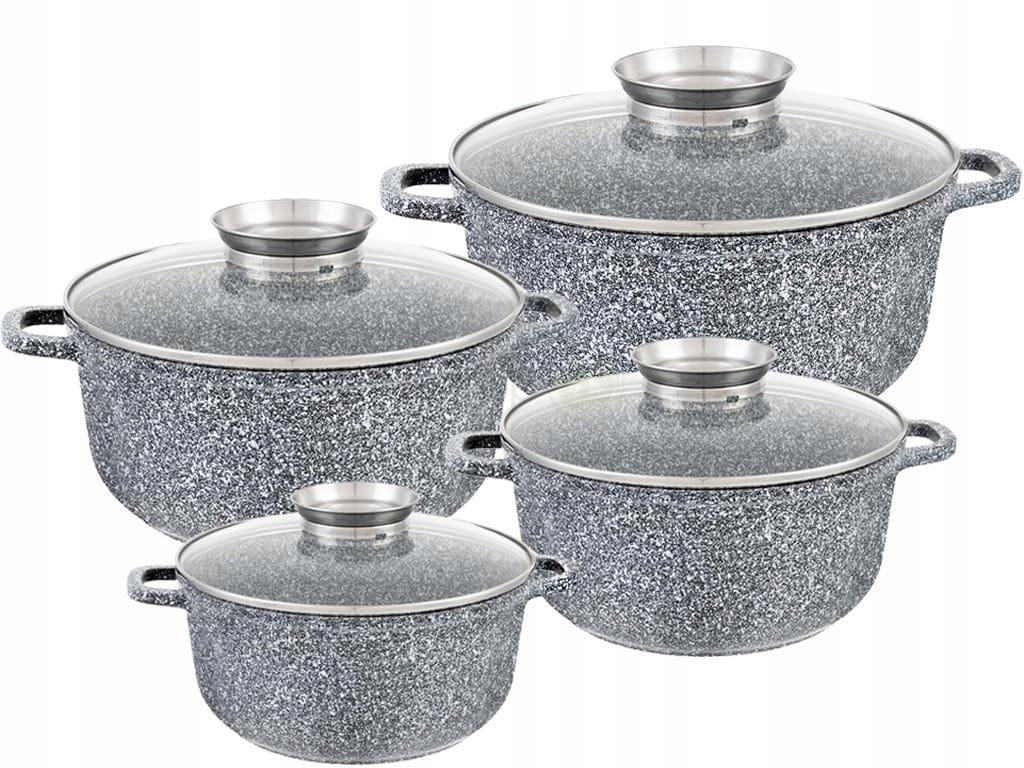 

Zestaw Komplet Garnków Garnki 8EL Kamienne Gaz