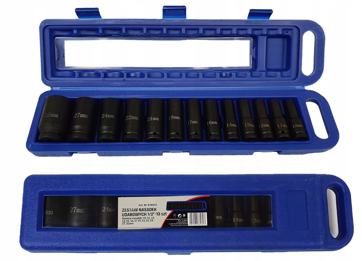 

Nasadki Udarowe 1/2'' Długie Zestaw 10-32MM 13EL