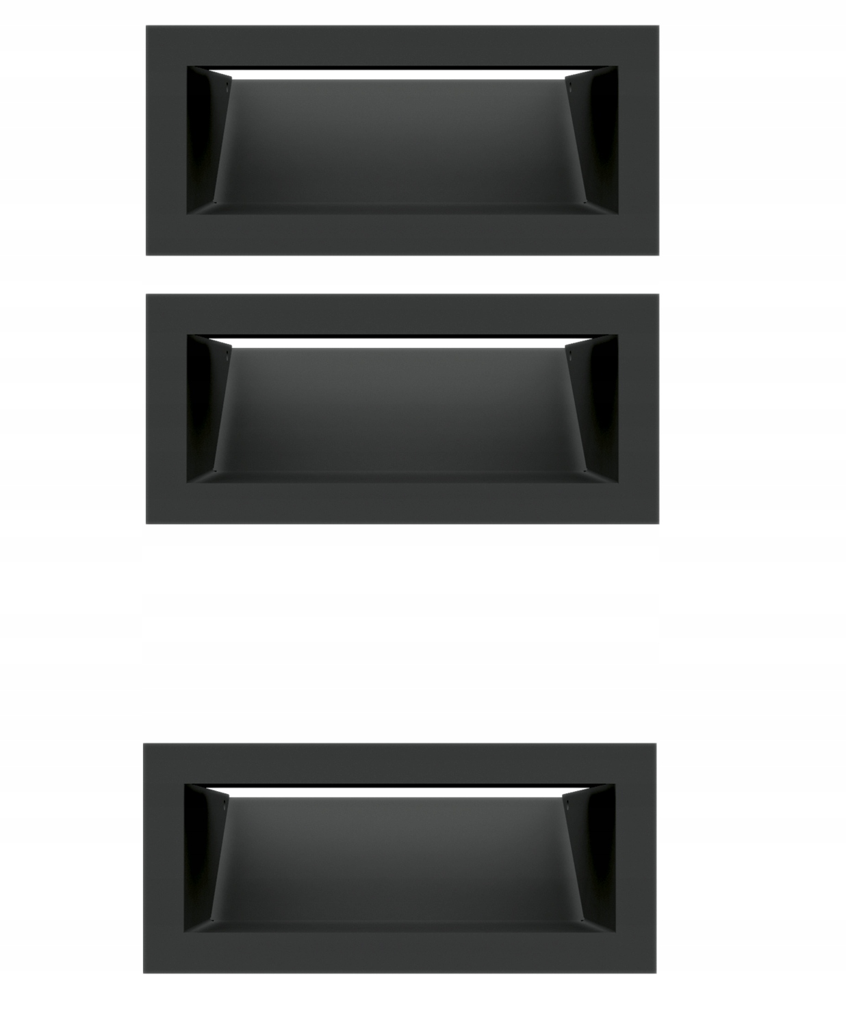 Kratki krbové Luft jednoduché černé 90x200 3ks