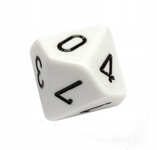 Kość RPG K10 0-9 kostka do gry biała