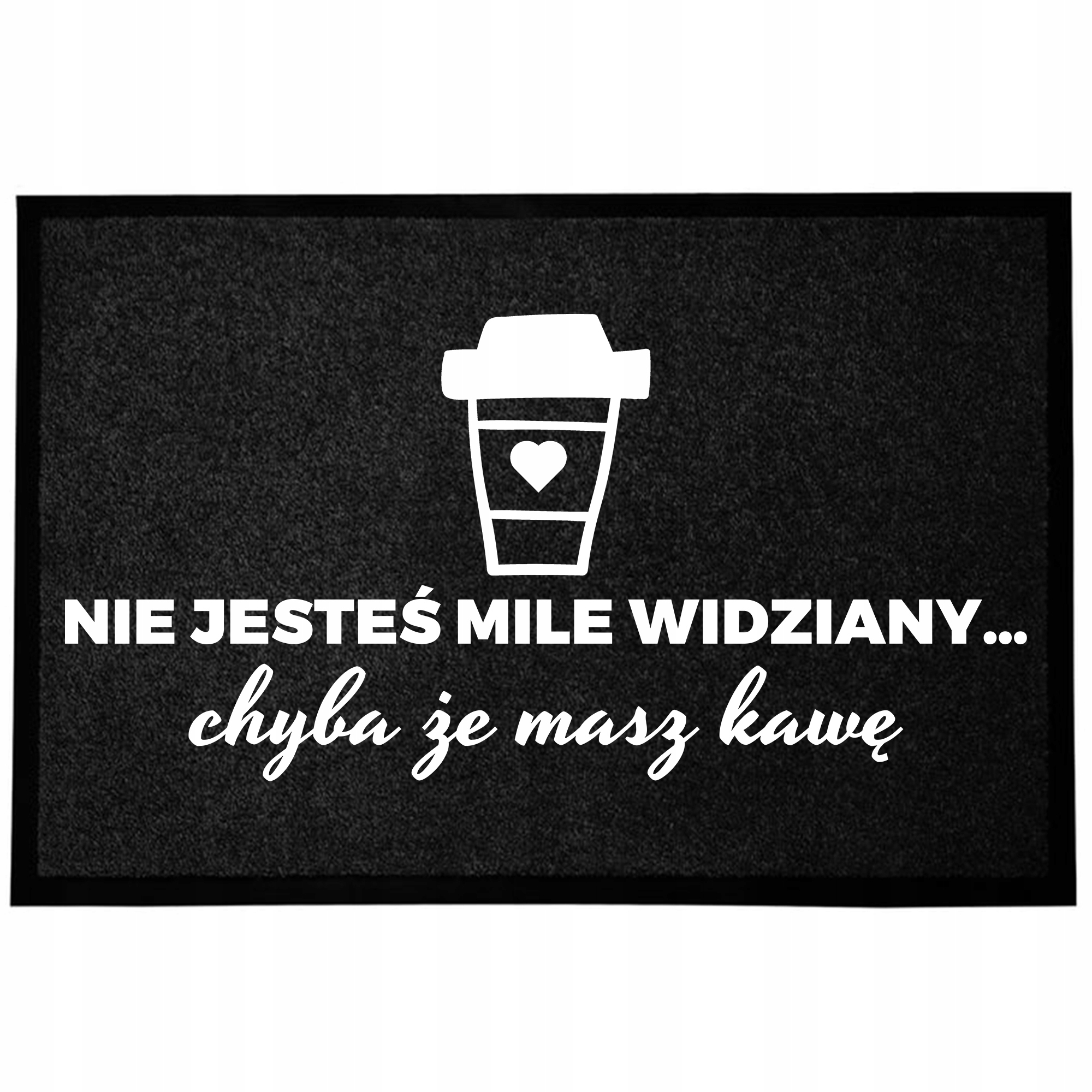 Wycieraczka Wejściowa Antypoślizgowa Czarna Nadruk Zabawna 40X60