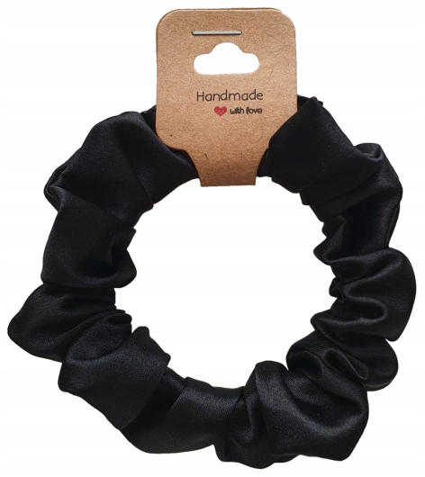 

Scrunchie Satynowa Handmade Czarny Mini