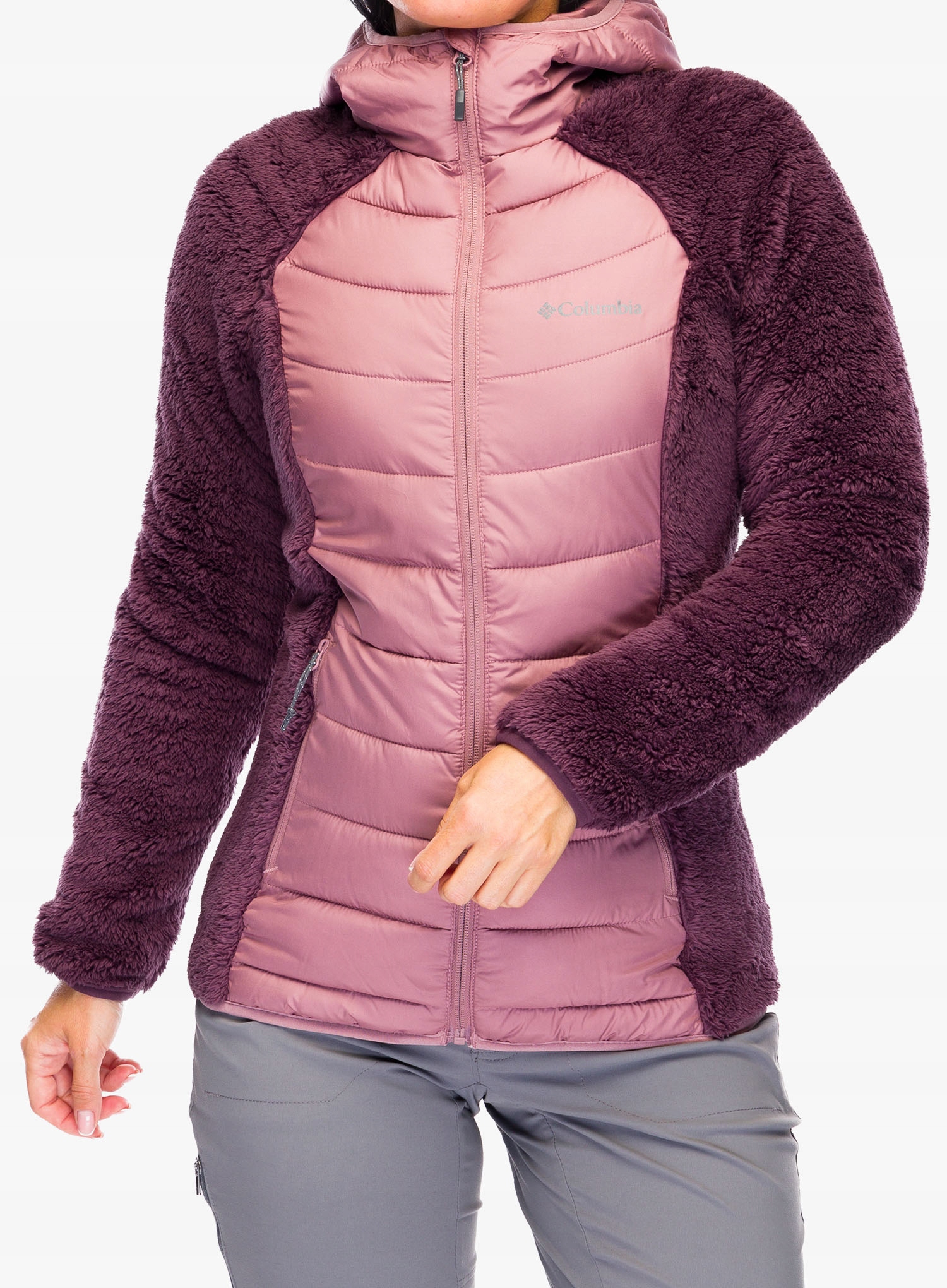 Dámská bunda Columbia Powder Lite II Sherpa Hybrid Jacket moonvista S