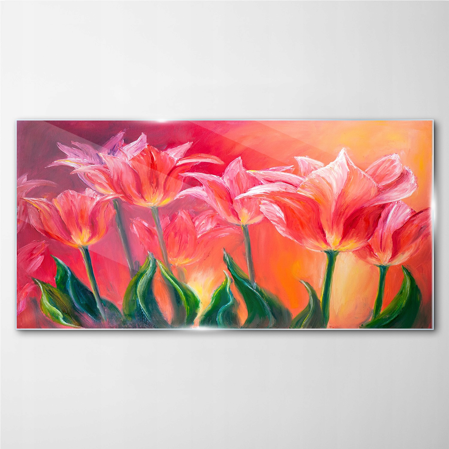 

Szklany obraz na ścianę Kwiaty rośliny 100x50 cm
