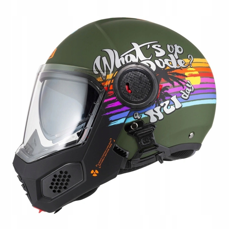 Prilba Nzi Minimod Rainbow Green Black Silver Matt zelená strieborná Darčeky