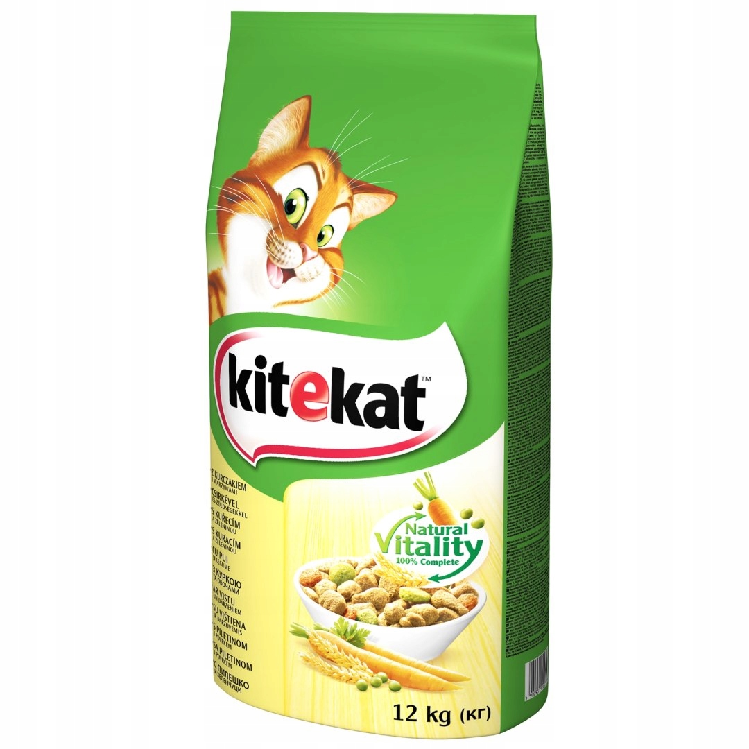 Kitekat Suché Krmivo pro kočky s kuřecím masem a zeleninou 12 kg