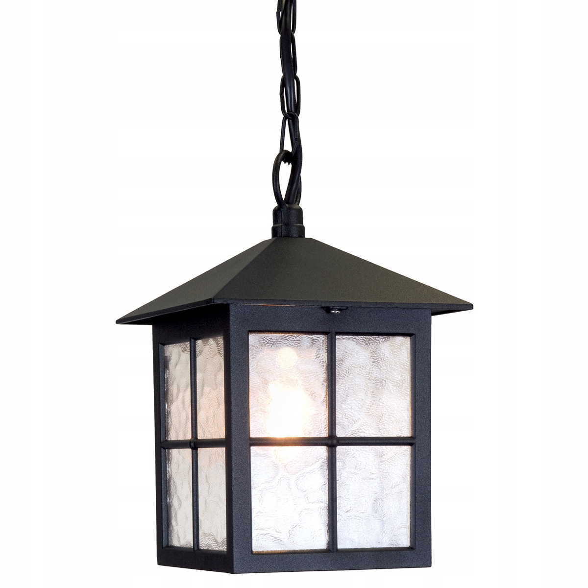 Vonkajšia závesná záhradná lampa, klasická čierna lampa Elstead