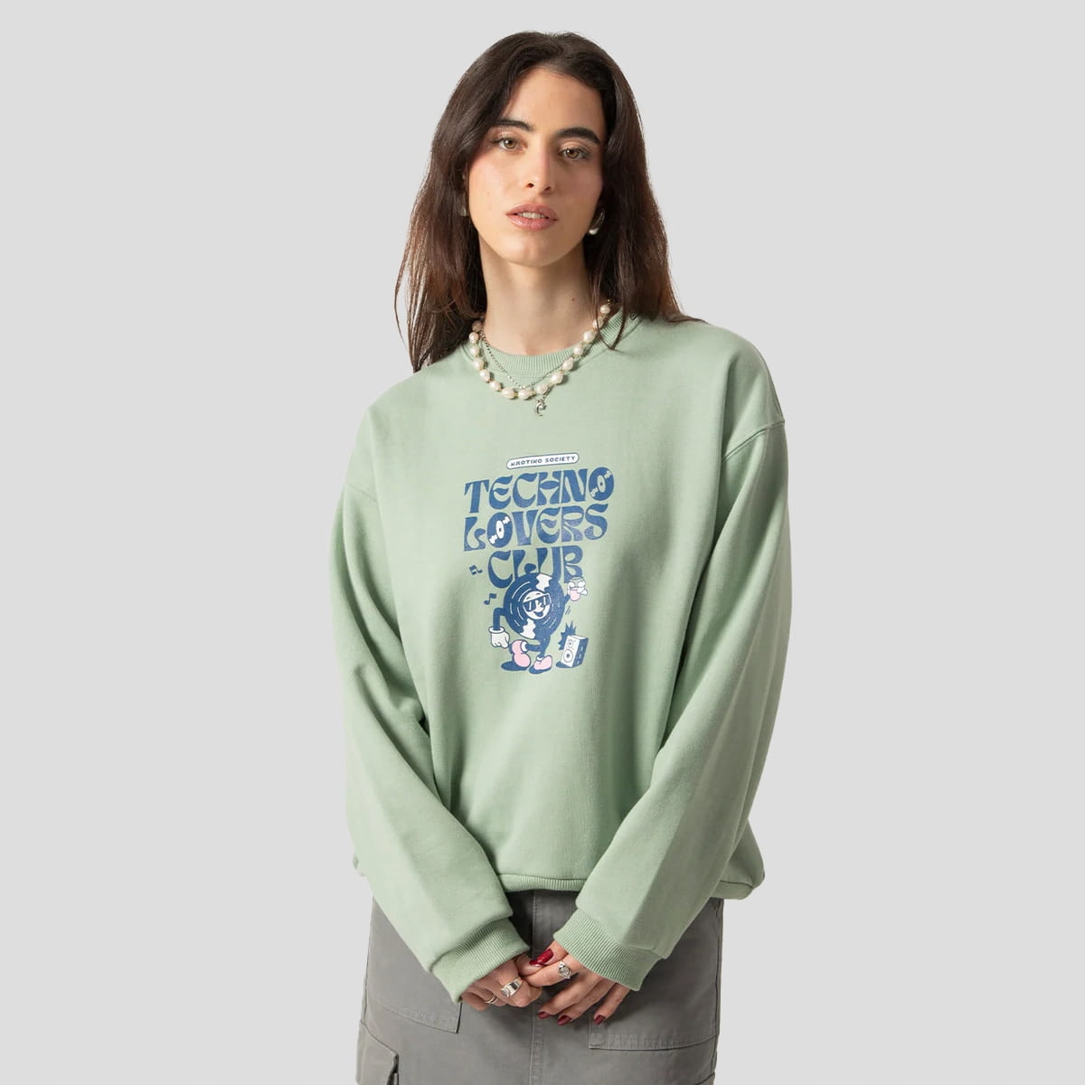Mikina Kaotiko Techno Lovers Club M, zelená, Městská