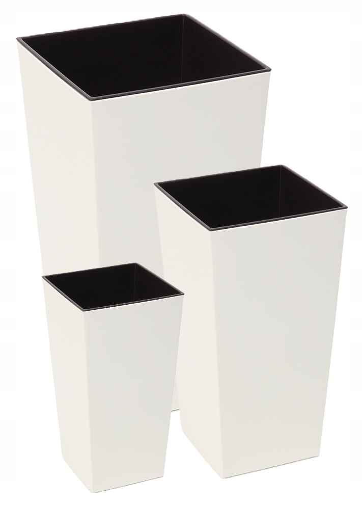 Zestaw 3 Wysokich Donic Finezja szer. 14cm/19cm/25cm Krem Połysk Lamela