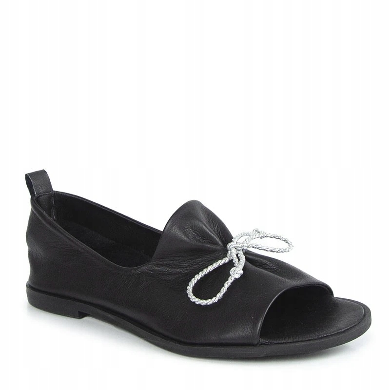 Nicole 2660 Černé Kožené Sandály 37