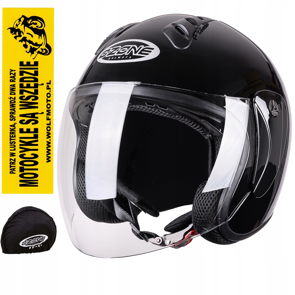 

Otwarty Kask Motocyklowy Ozone M Czarny Szyba