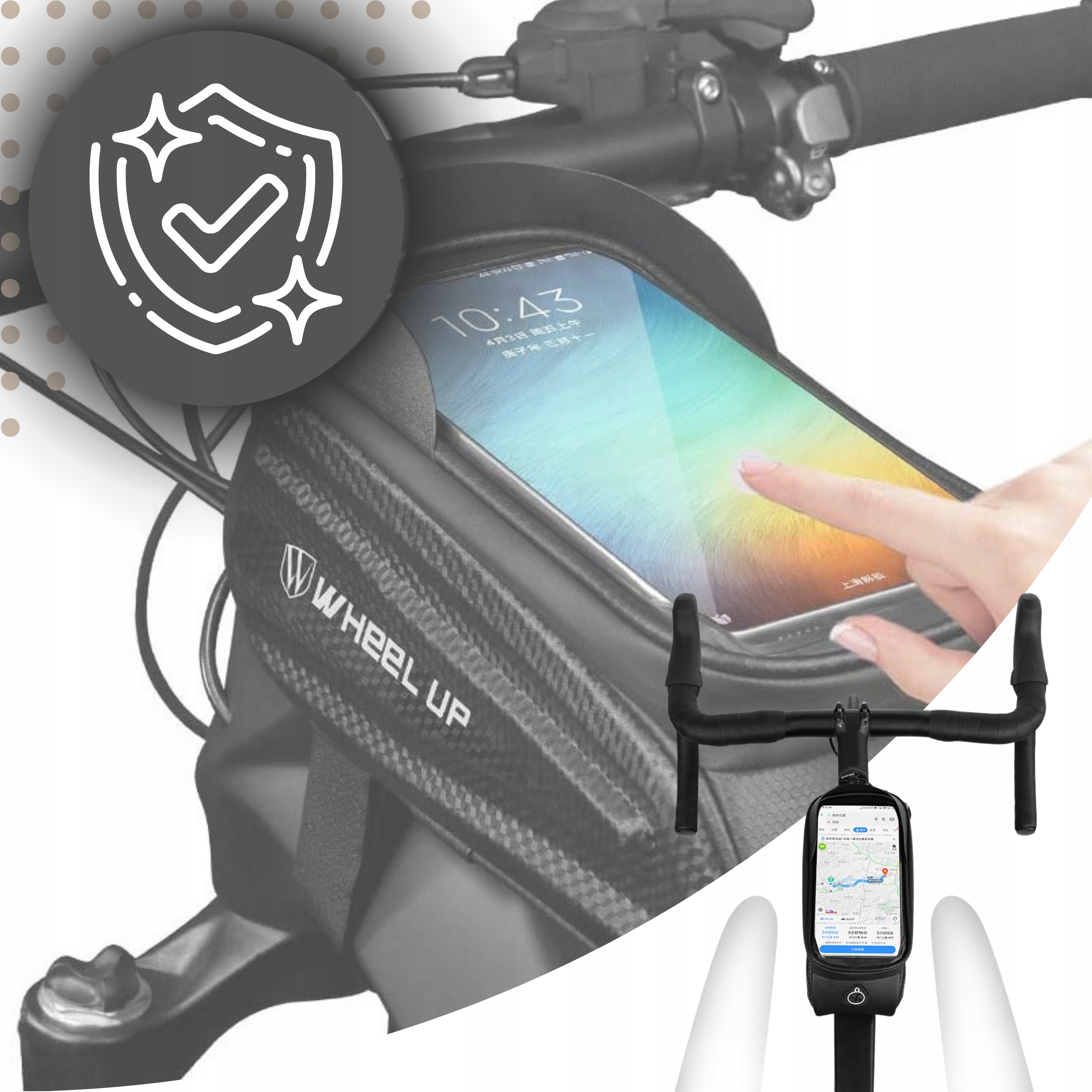 Sakwa na rower Torba Rowerowa na ramę Uchwyt rowerowy na telefon Etui Rower Montaż na ramę