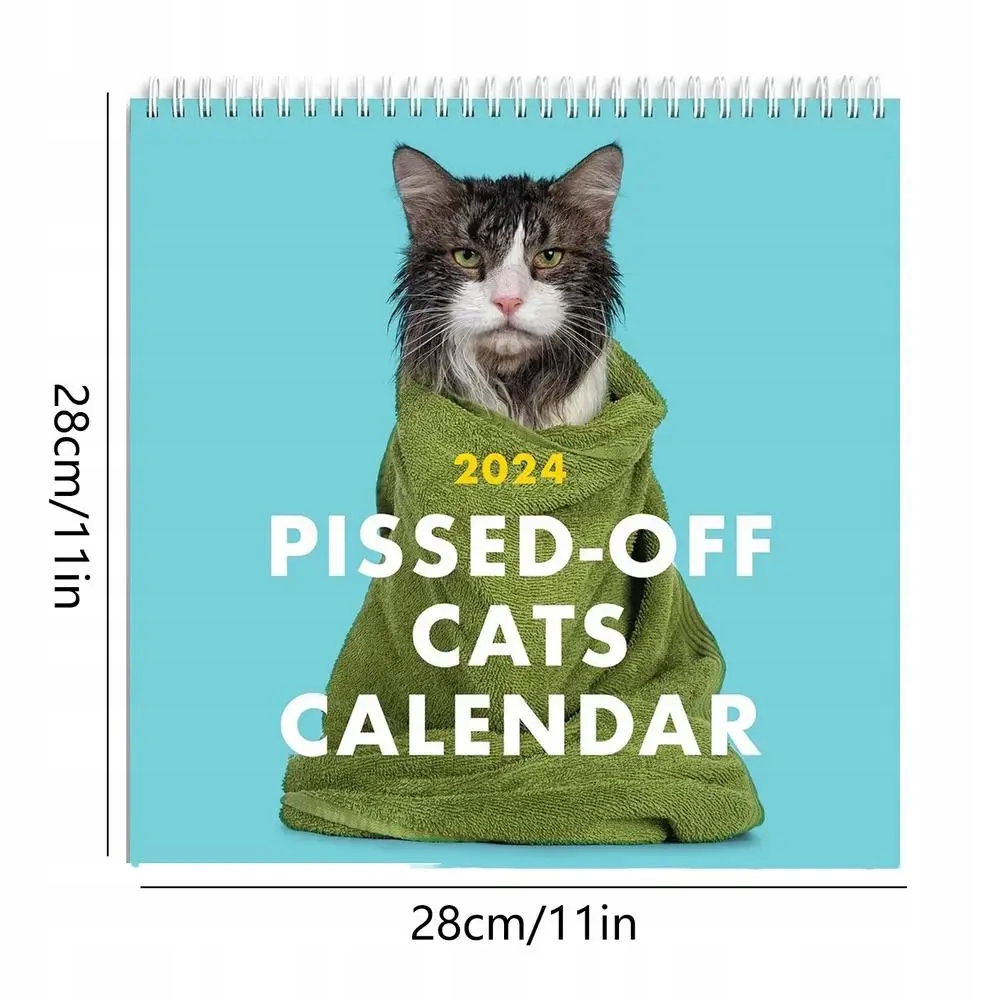 Zábavný nástěnný kalendář na rok 2024 Rozzlobený kočičí kalendář Domácí ...