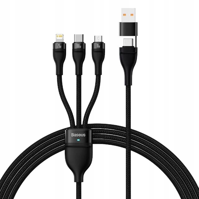 Kabel przewód Usb-c 3w1 Usb-c, micro Usb, Lightning Baseus CASS030101 1,2