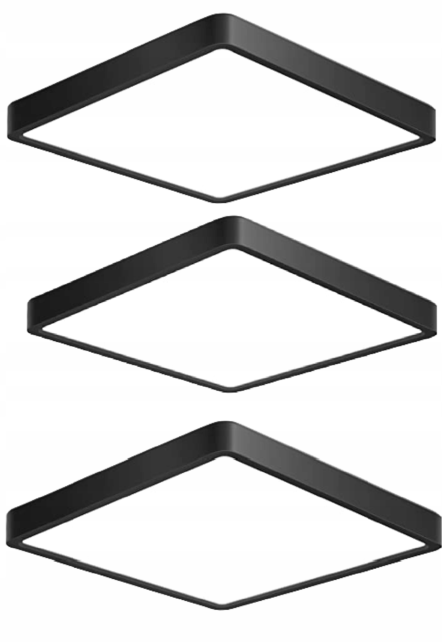 Zestaw 3x PANEL PLAFON LED 24W NATYNKOWY CZARNY