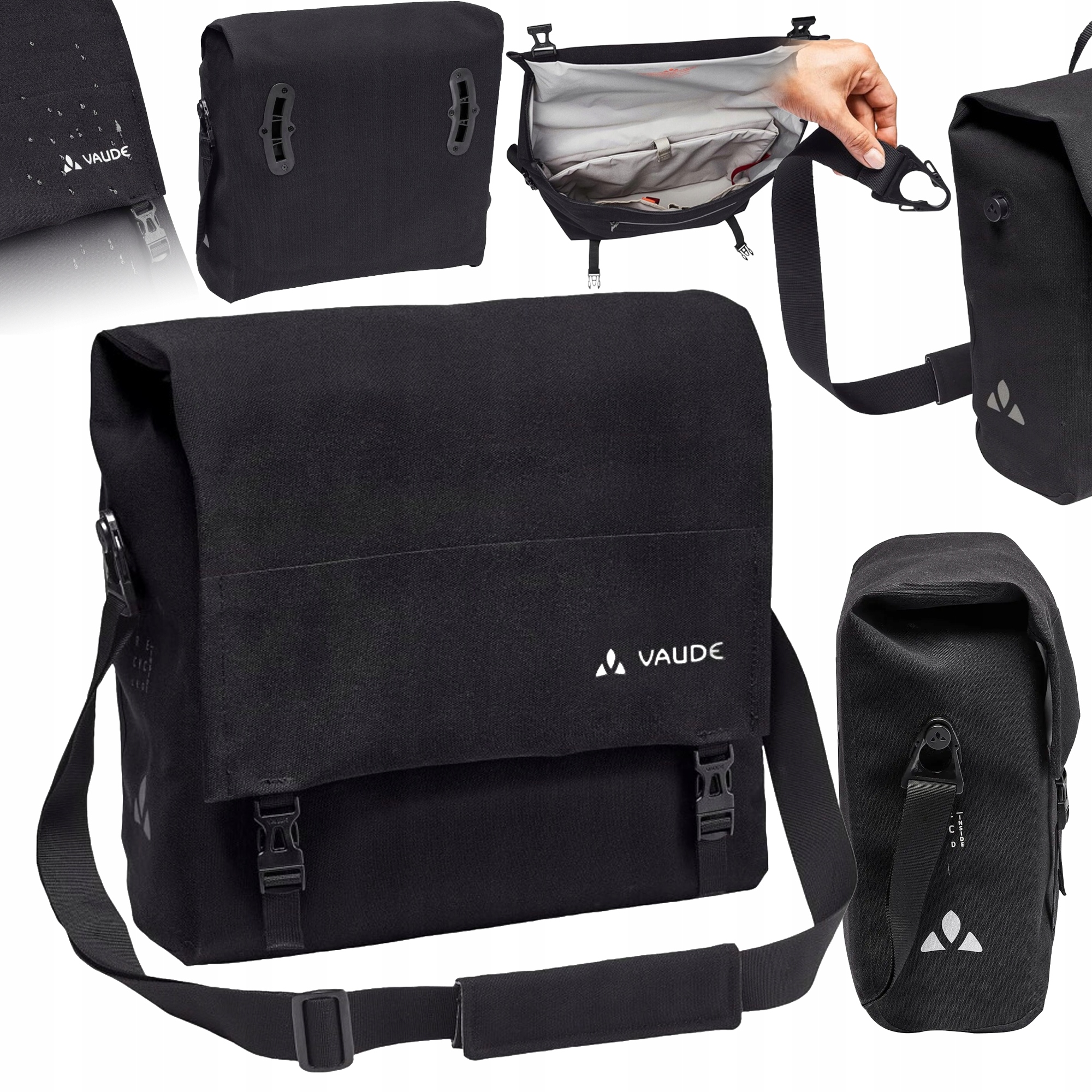 Cyklistická taška brašna na nosič Vaude Augsburg IV L A4 20 L Černá