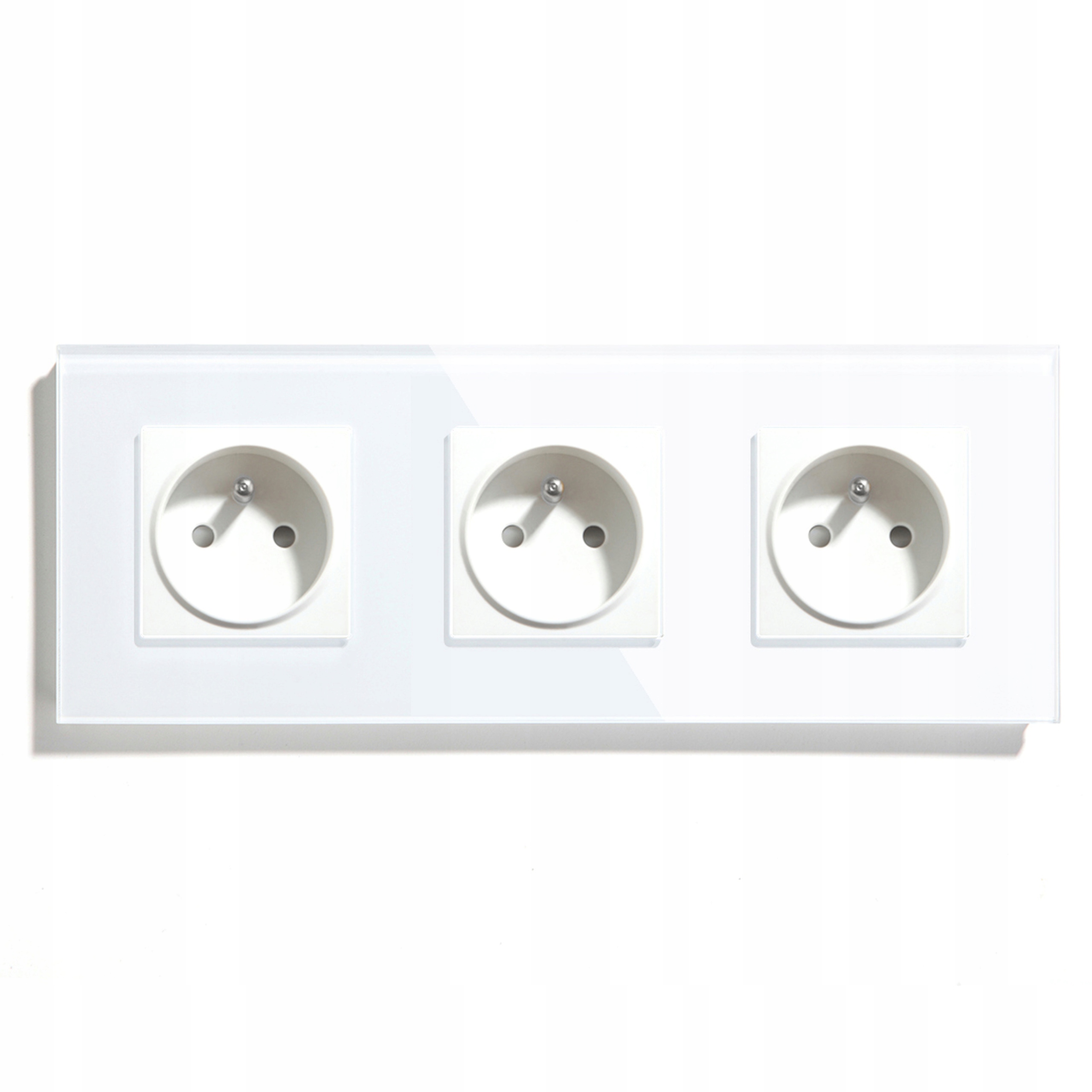 Elektrická Skleněná Zásuvka Trojitá Kontakt 16A Zásuvka 230V Rámeček 228 mm
