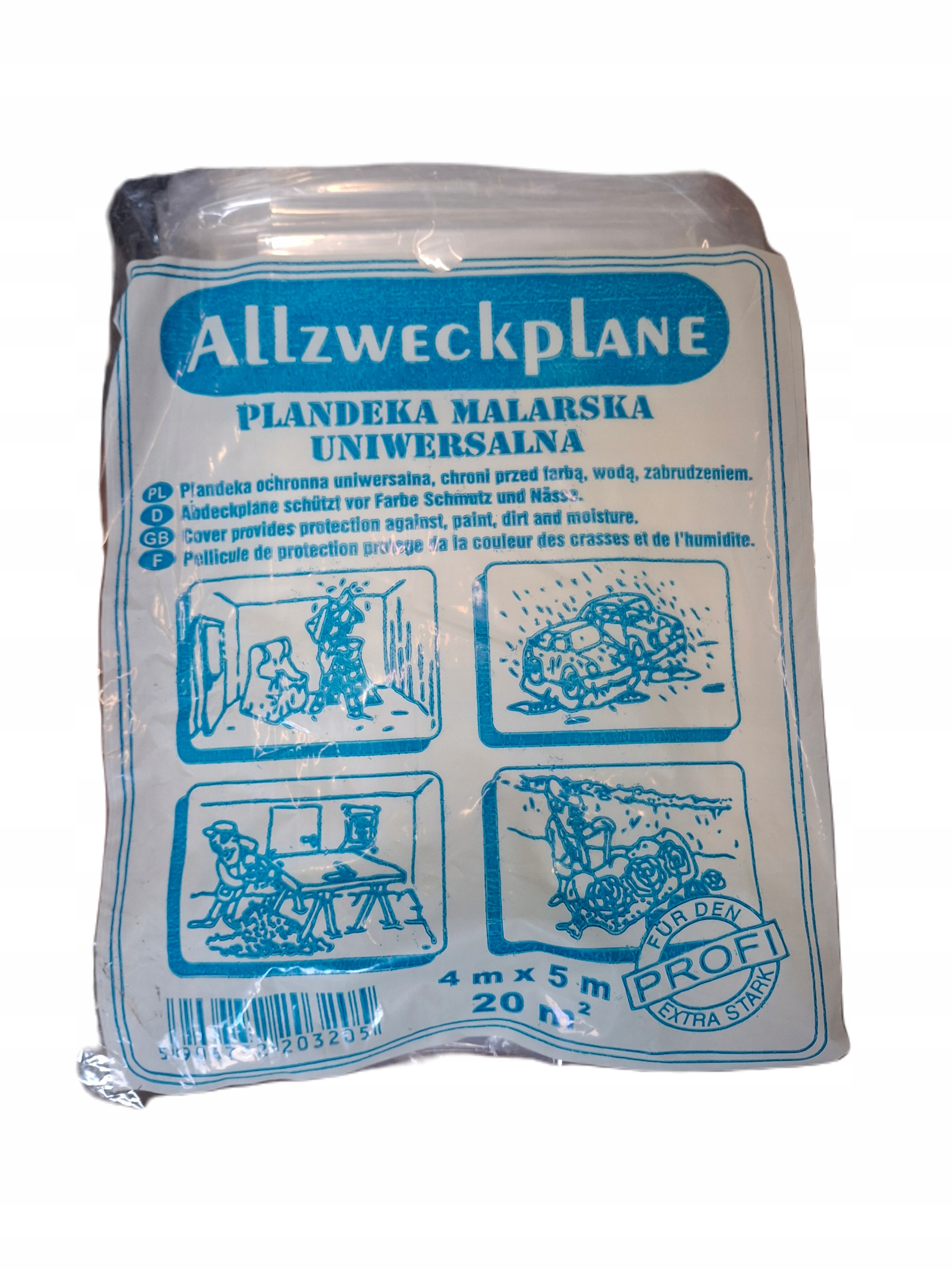 Priehľadná maliarska omietková fólia Fastec 5 m x 4 m x 30 m µm