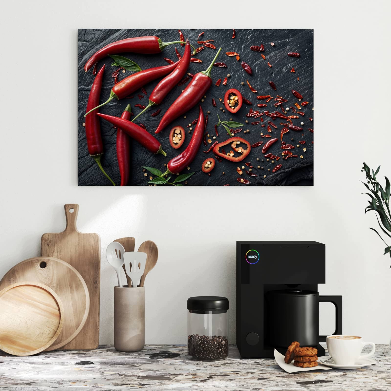 Magnetická tabule Červené Chili Lusky 60 × 40 cm