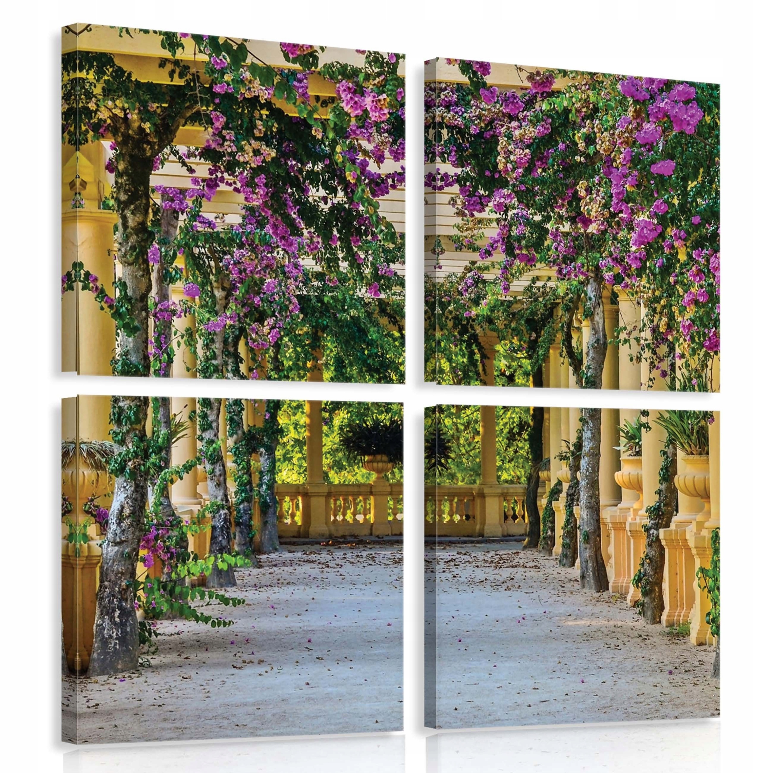 Obraz 50x50 Zahradní cesta pergola květiny kvetení zeleň perspektiva