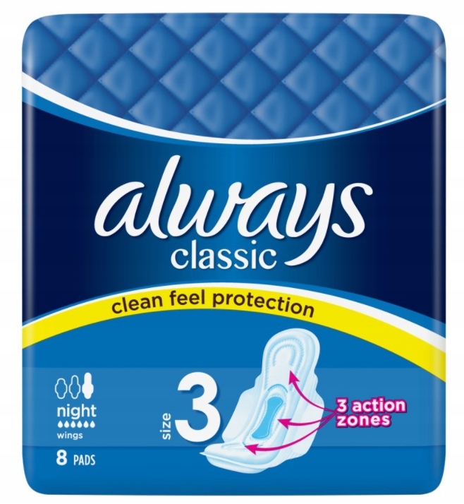 

Always Classic Night Podpaski ze skrzydełkami 8szt