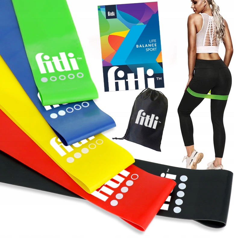 Zestaw 5 Gum Do Ćwiczeń Taśmy Fitness Mini Band
