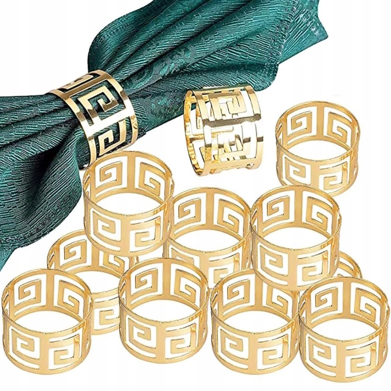 12 SZT OBRĄCZKI NA SERWETKI PIERŚCIENIE ŚWIĄTECZNA ZŁOTA