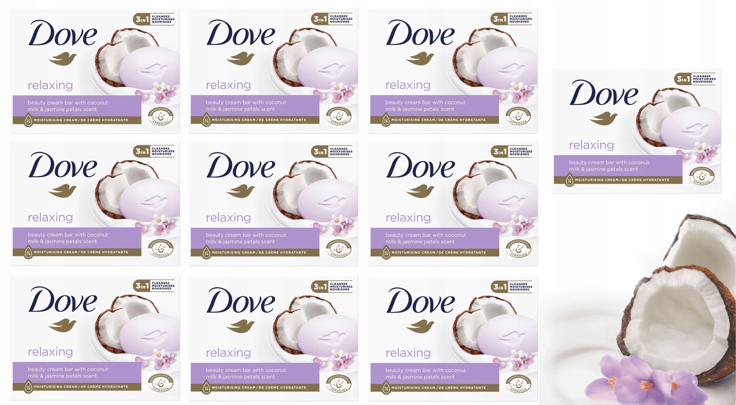 

Dove Mydło w kostce Relaxing kokos jaśmin 90g x10