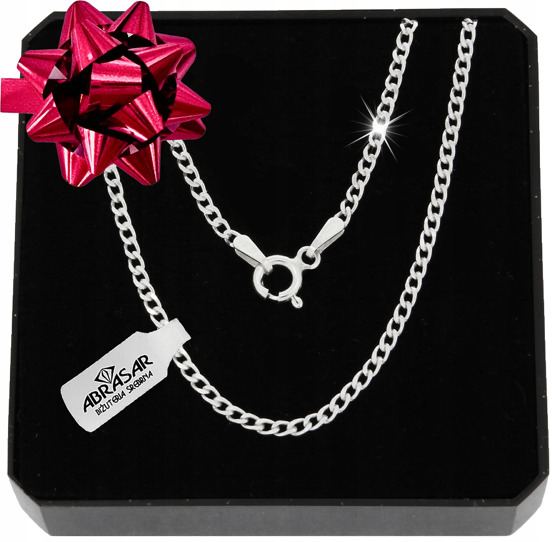 SREBRNY MĘSKI ŁAŃCUSZEK PANCERKA 45cm SREBRO pełne próba 925