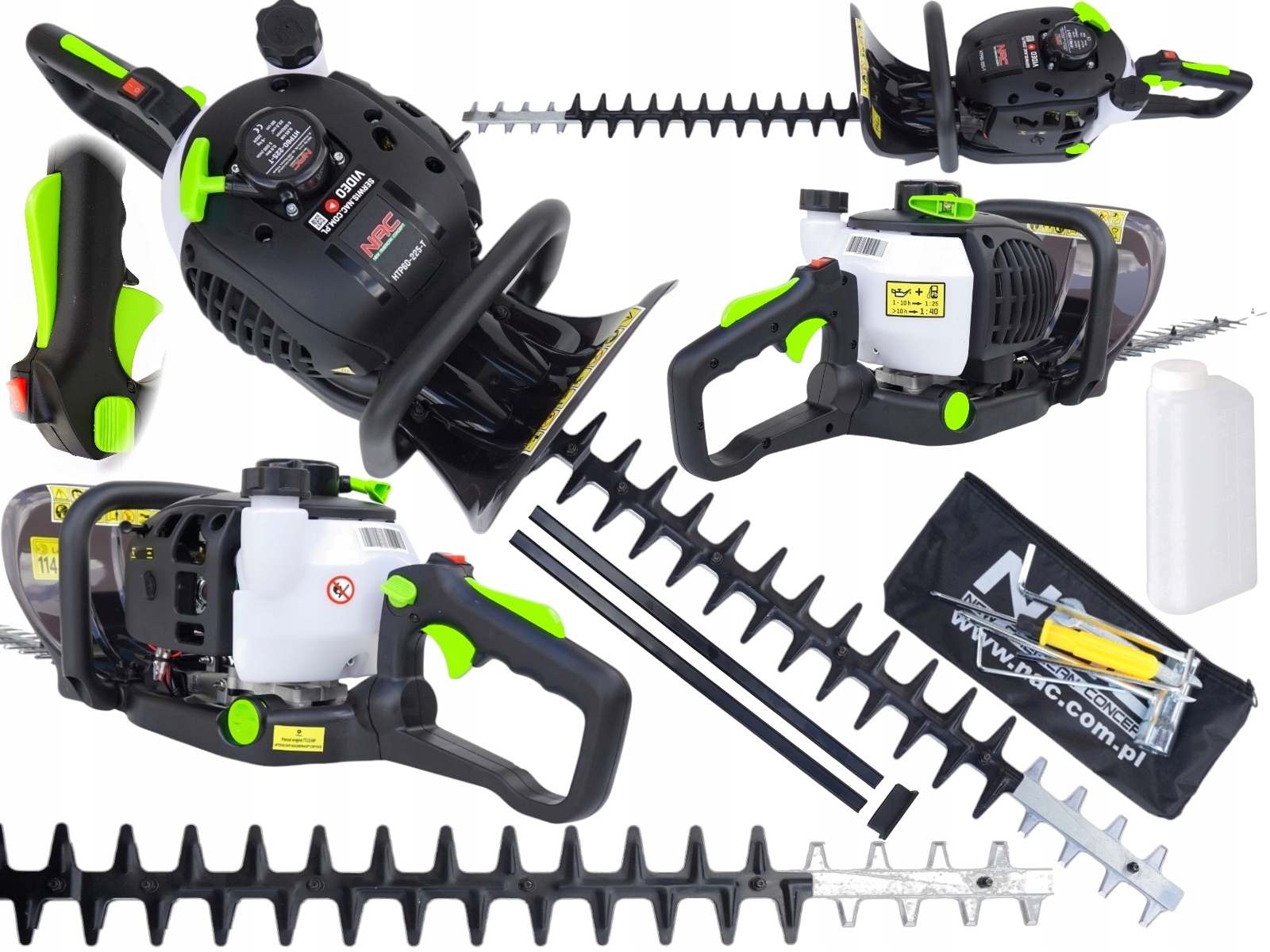 Nac Nożyce Spalinowe Do Żywopłotu HTP60-225-T 60cm Obrotowy uchwyt 0,9KM