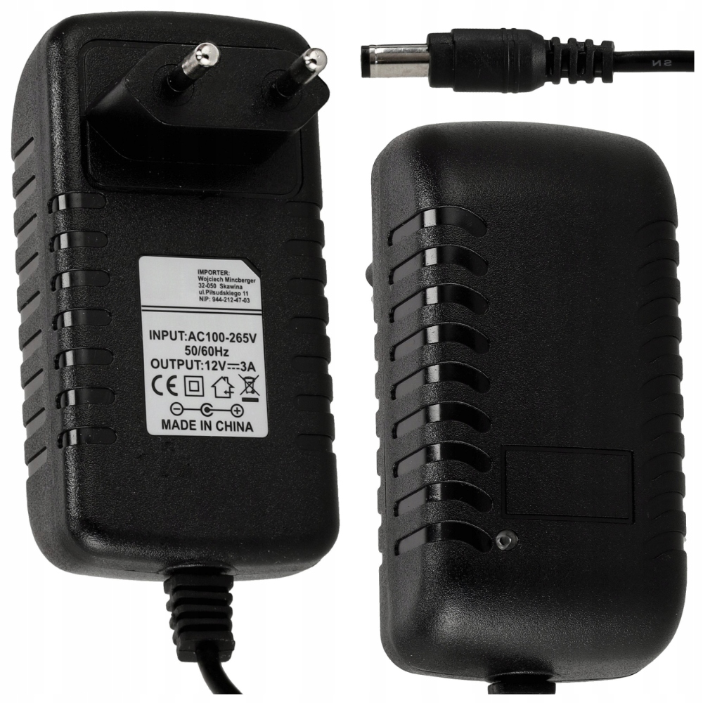 

Zasilacz desktop 36W 12V 3A do taśm Led