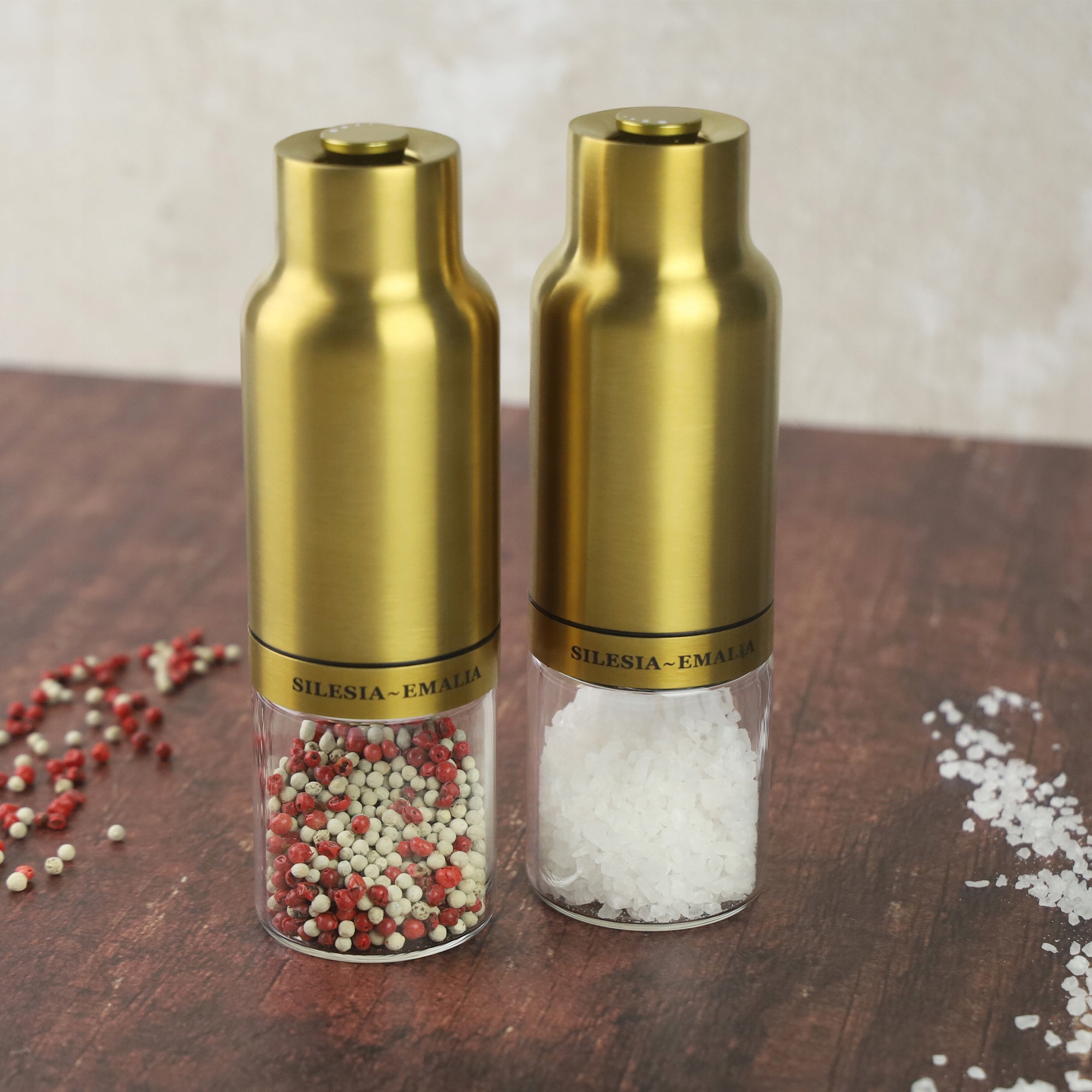 MŁYNEK GRAWITACYJNY CERAMICZNY DO MIELENIA SOLI PIEPRZU PRZYPRAW SZKLANY