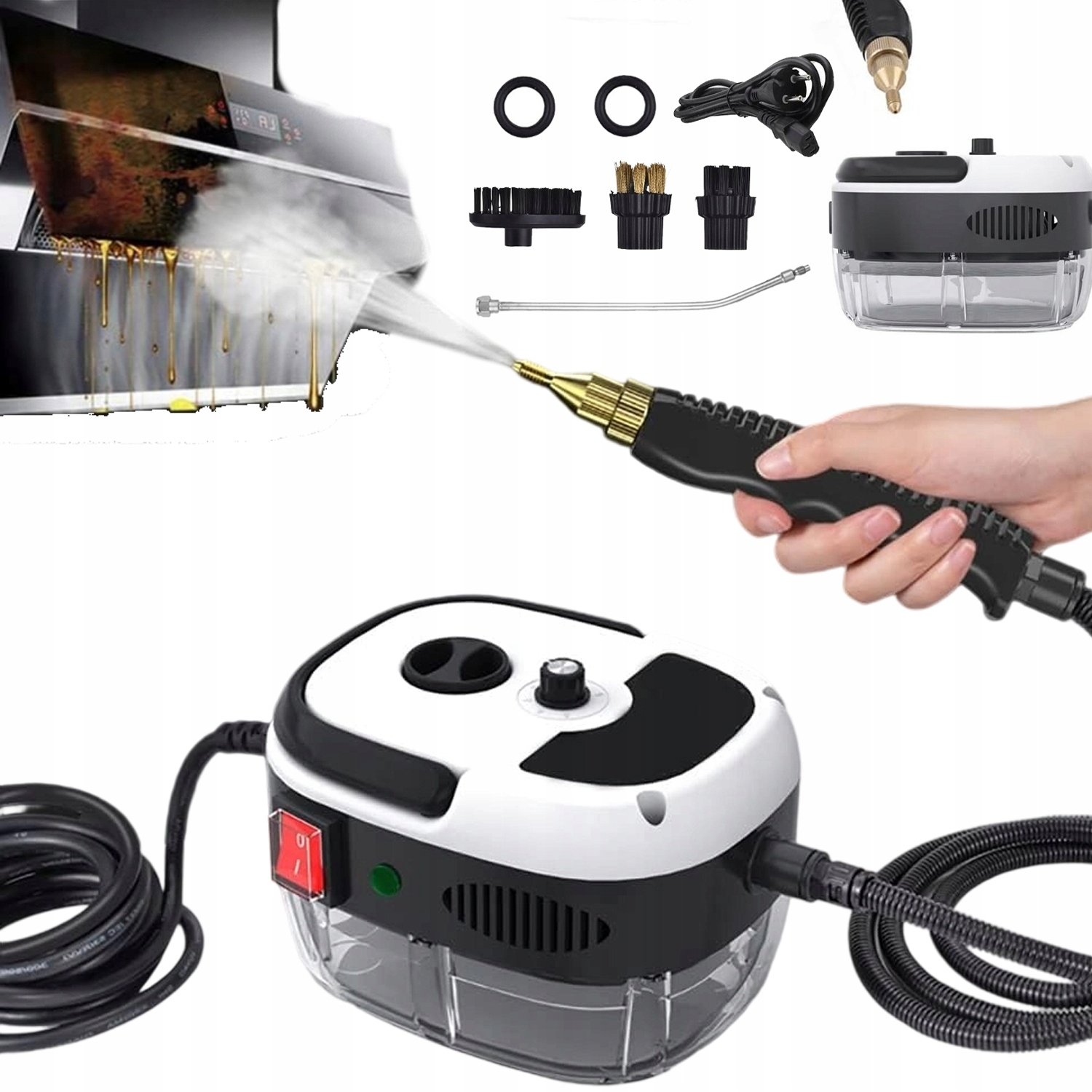 Výkonný Parní Čistič 2500 W 1000 ML, Dezinfekce Při Vysoké Teplotě, Bílý