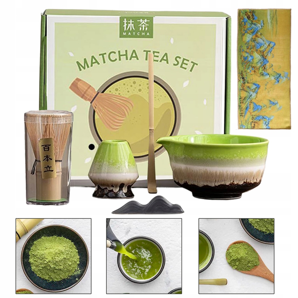 Zestaw Do Herbaty Matcha 6-CZĘŚCIOWY Zestaw Startowy Do Zielonej Herbaty