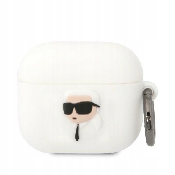 Etui na AirPods 3 Karl Lagerfeld KLA3RUNIKH silikonowe białe z 3D Karl Head