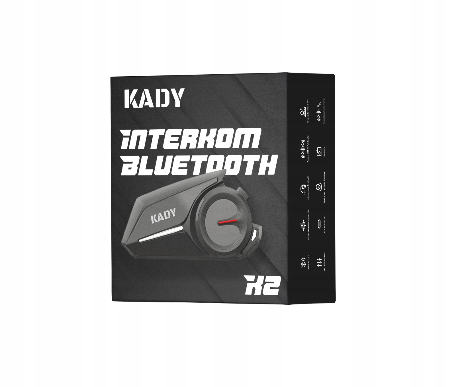 KADY K2 INTERKOM MOTOCYKLOWY BLUETOOTH + FULL KONFERENCJA +MUSIC SHARING PL Maksymalny czas rozmów przez interkom 16 h