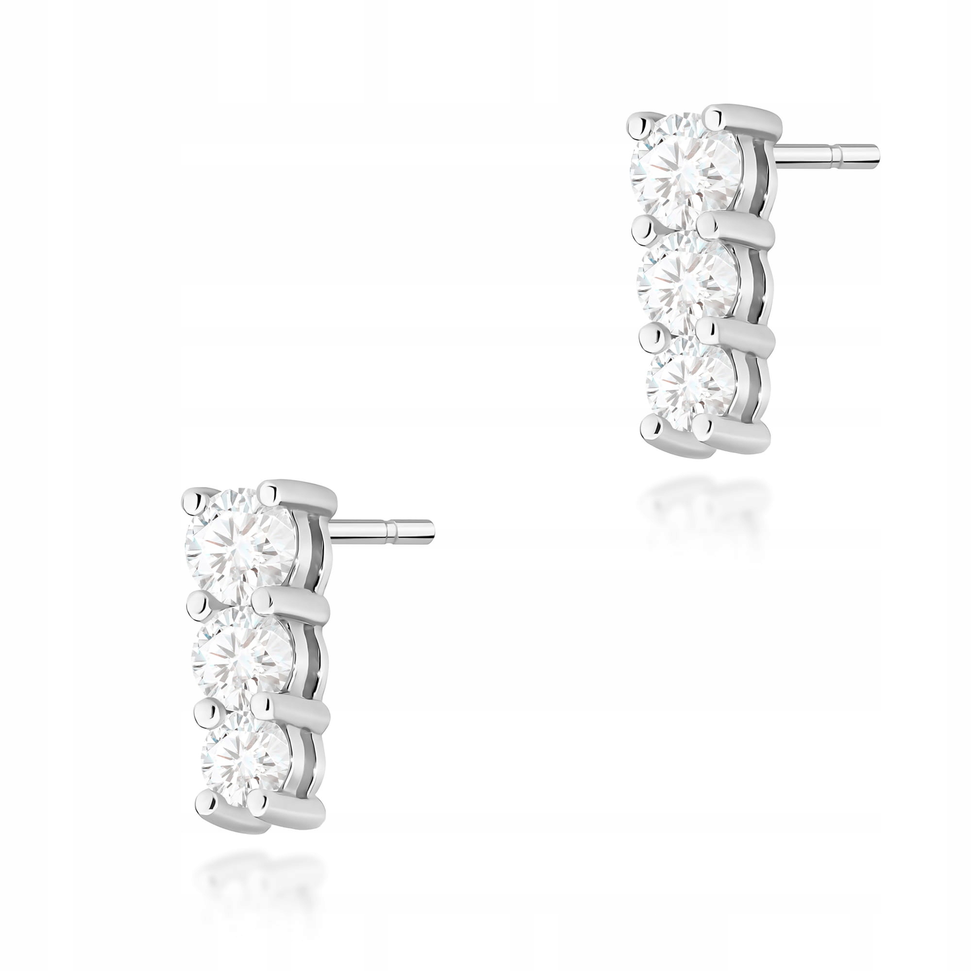 Elegantní náušnice z bílého zlata 585 diamanty s brilianty dárek 1.7 g