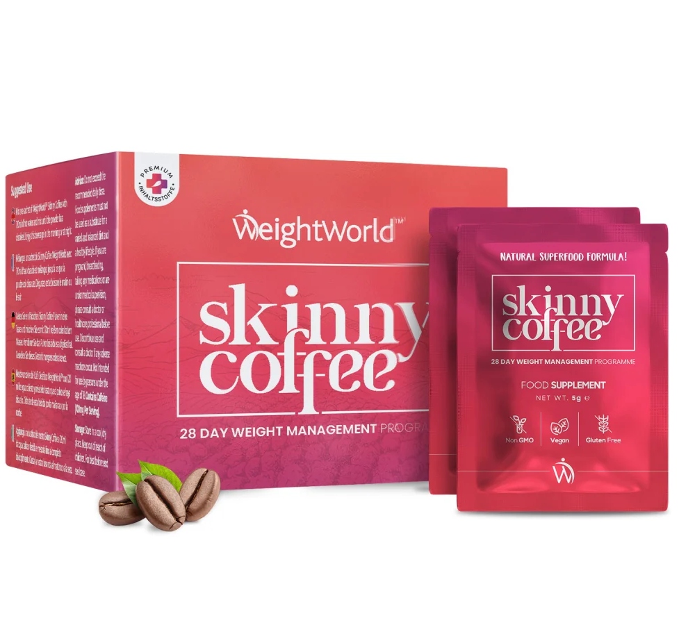 Levně Veganská Káva Skinny Coffee 28DENNÍ Program Kontroly Hmotnosti 28 Sáčků Sup