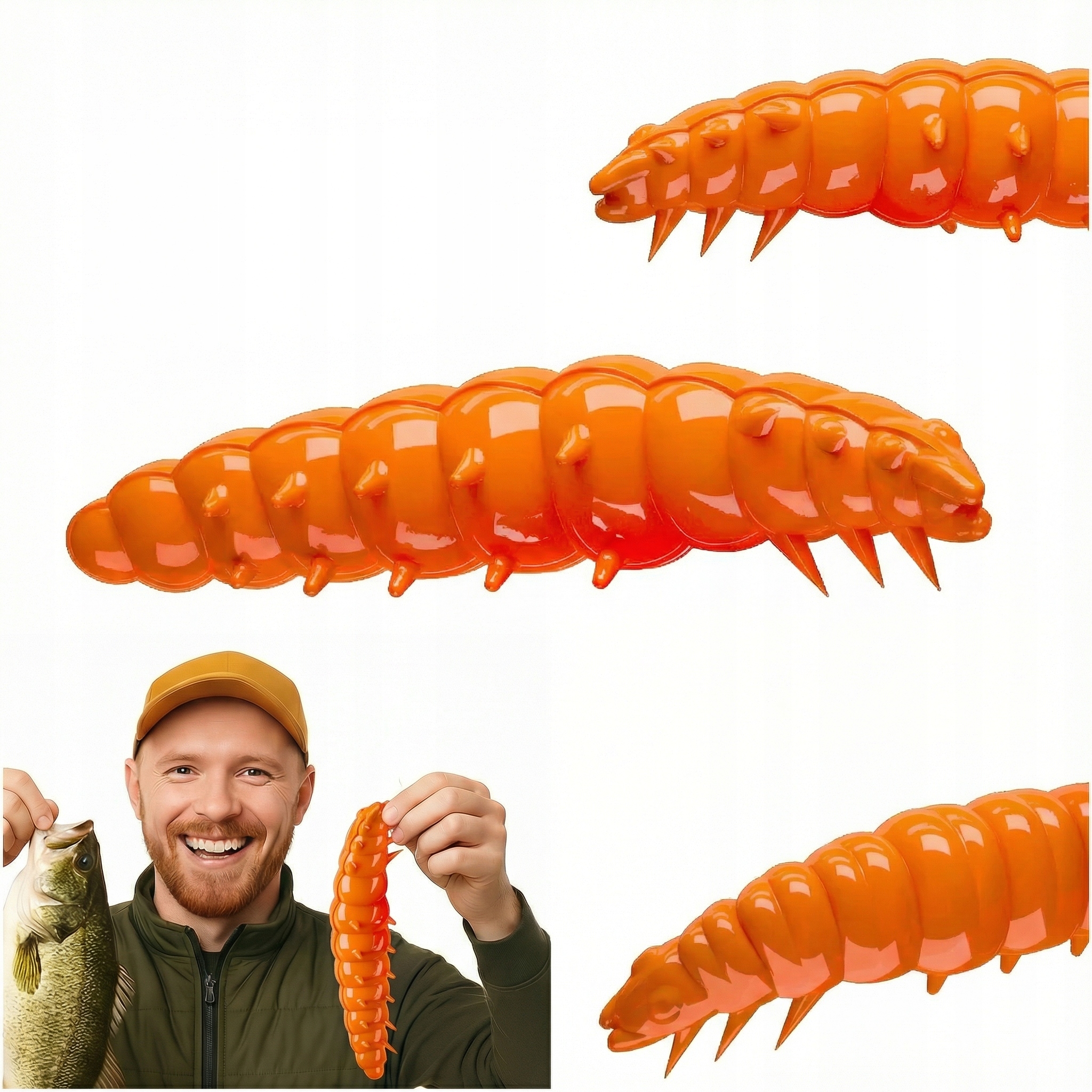 Przynęta Guma Libra Lures Larva 3CM Ser 011 Hot Orange Larwa Słoik 15 Sztuk