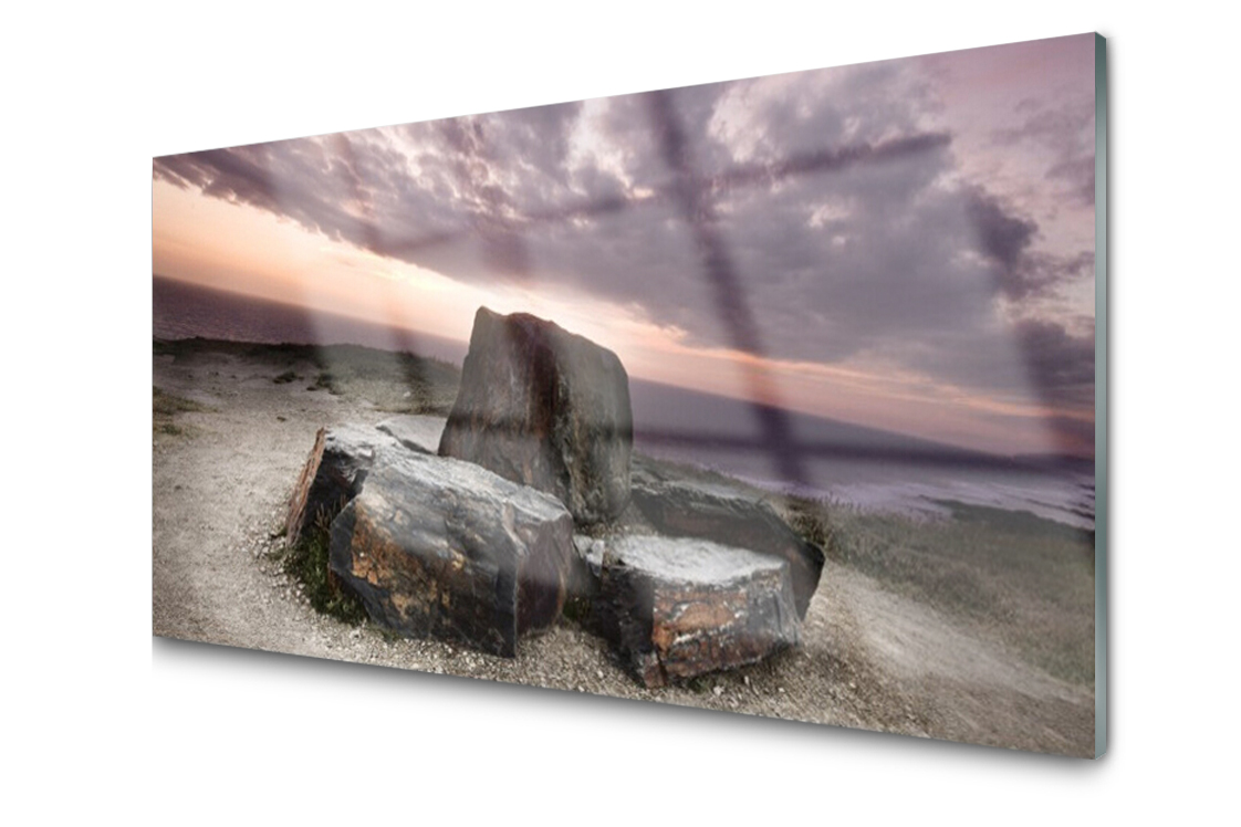 

Panel szklany dekor Płytka Skała 140x70 + Klej