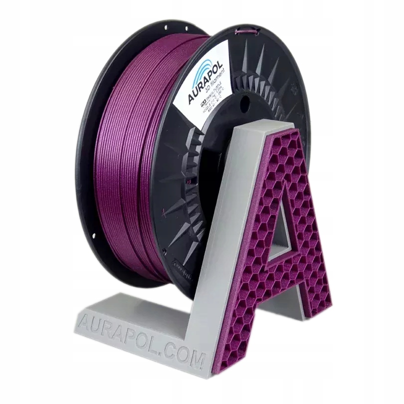 Filament Aurapol Pla 3D Metallic Fioletowy Purple 1kg 1,75 mm
