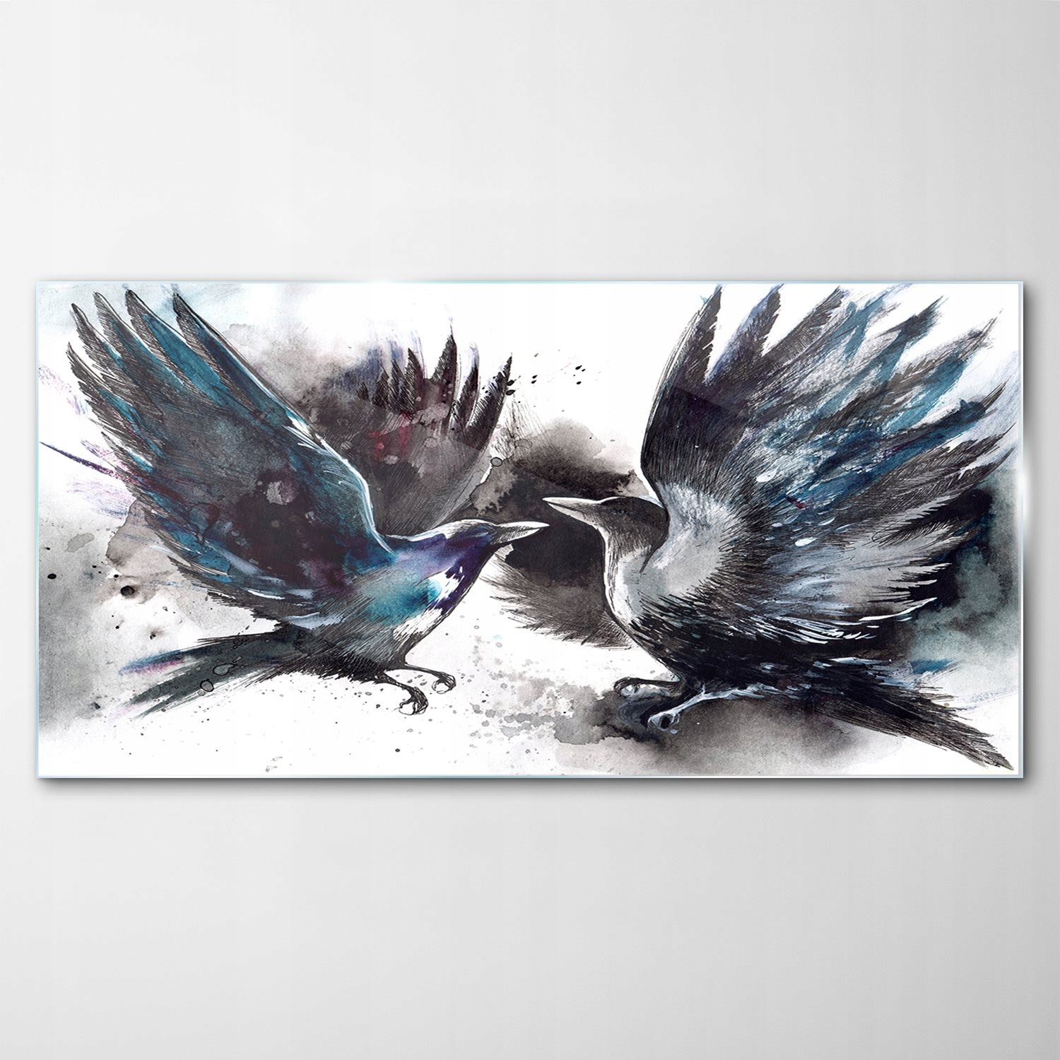 Skleněný obraz Dekor Zvířata Havrani Ptáci 120x60