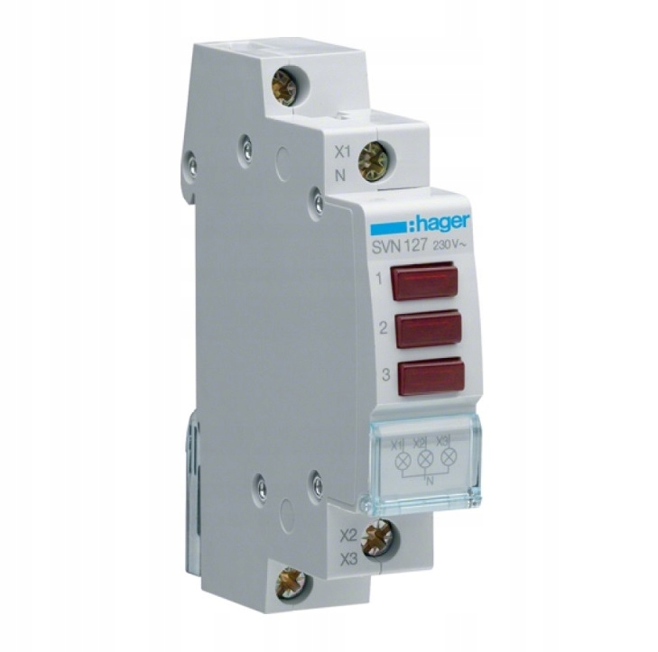 

Hager Lampka modułowa 3F czerwona 230-400V SVN127