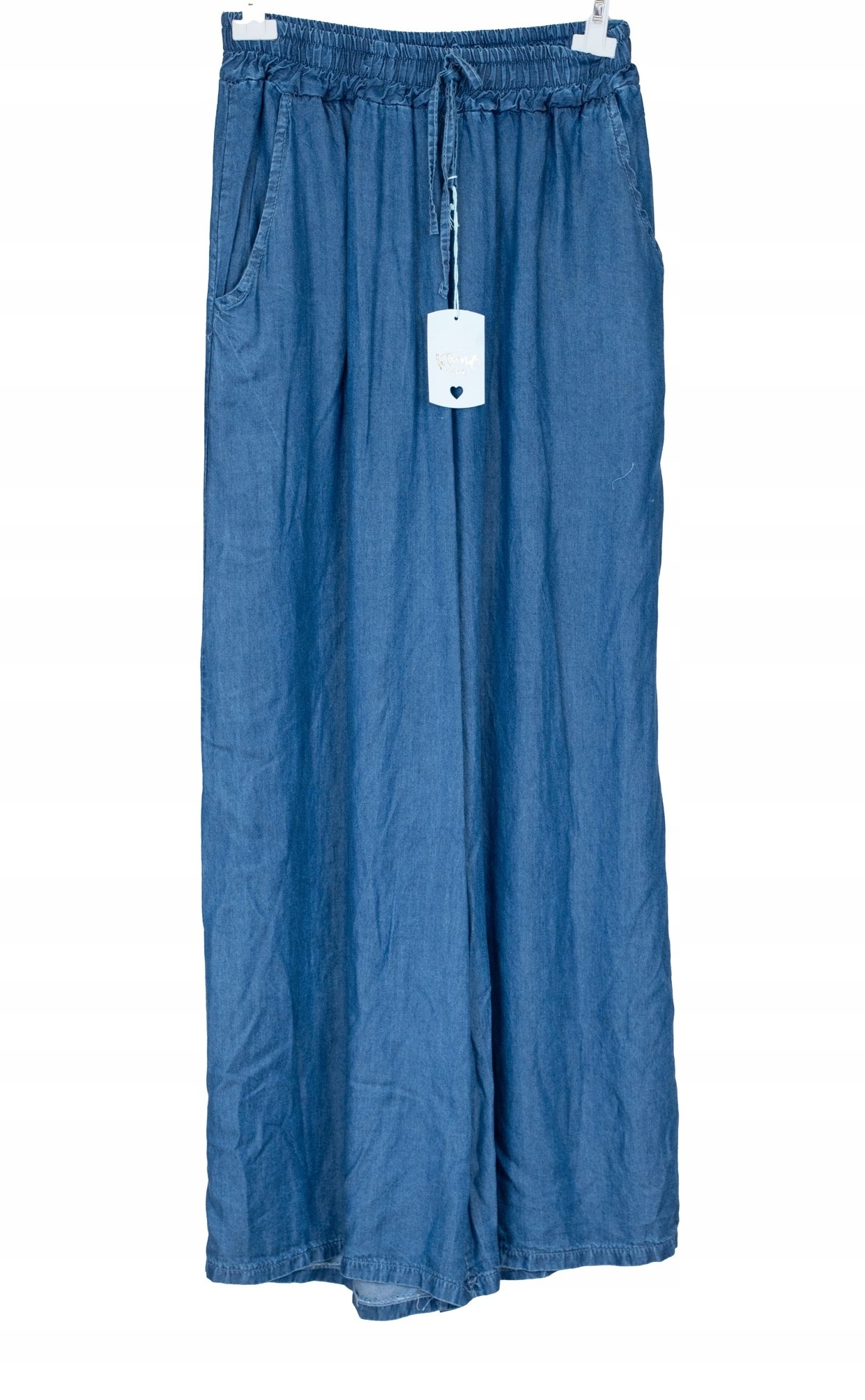 Htrend spodnie niebieskie szerokie nogawki Plus size Uni 46/48 Italia